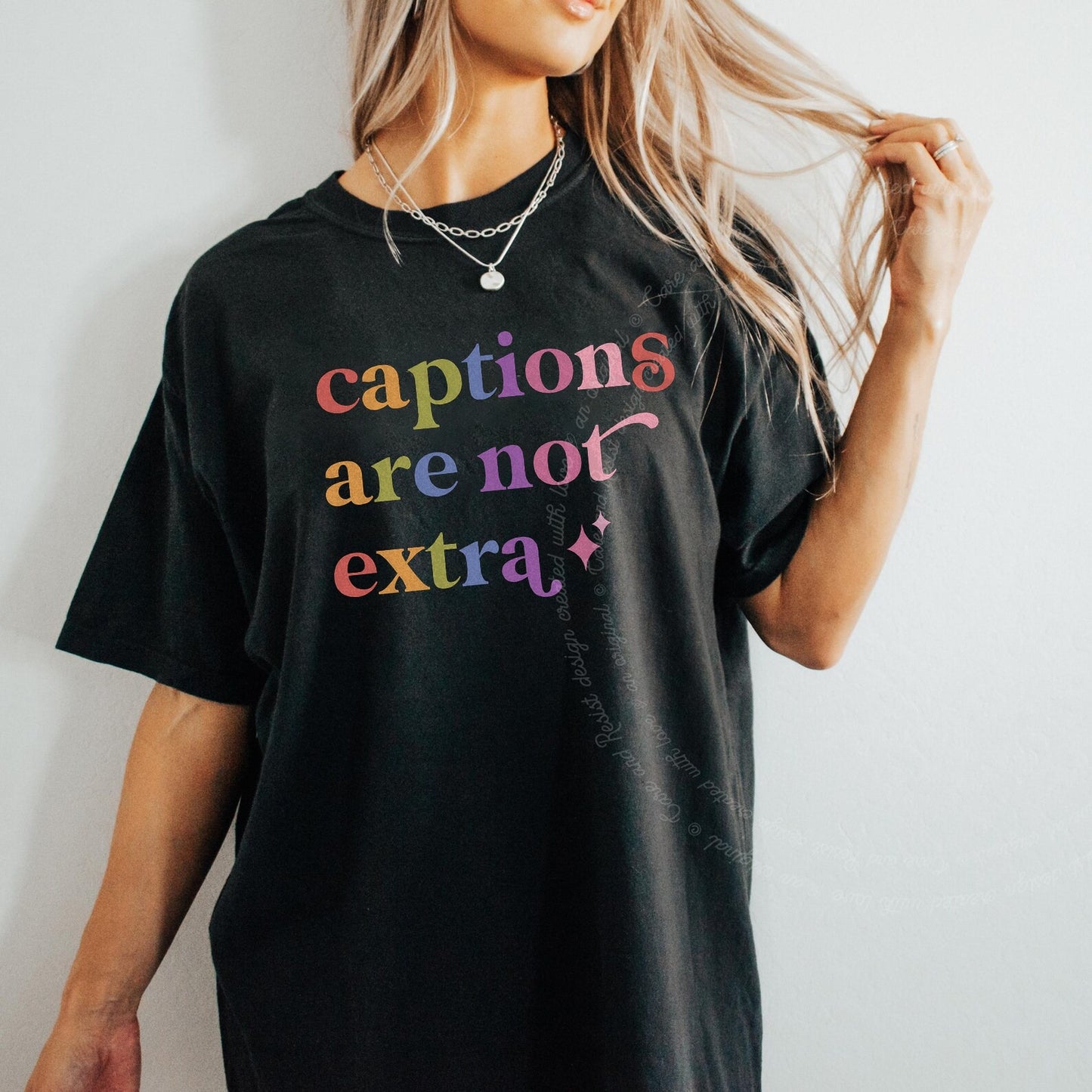 Captions are not Extra Care & Resist rainbow tee