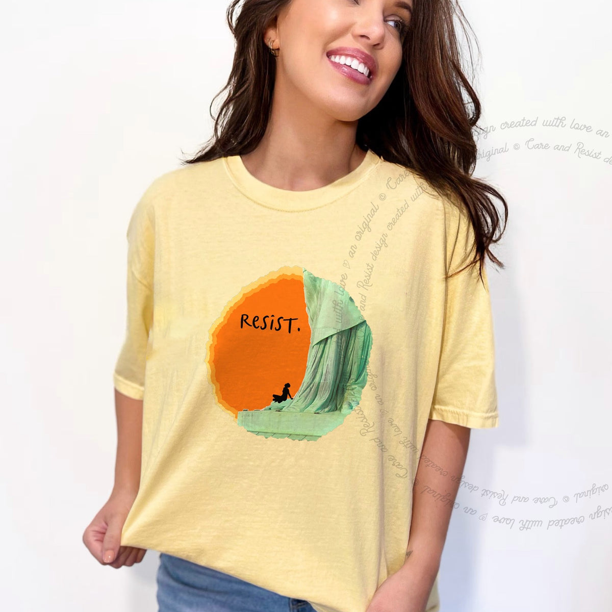 Resist Care & Resist progressive t-shirt in Banana