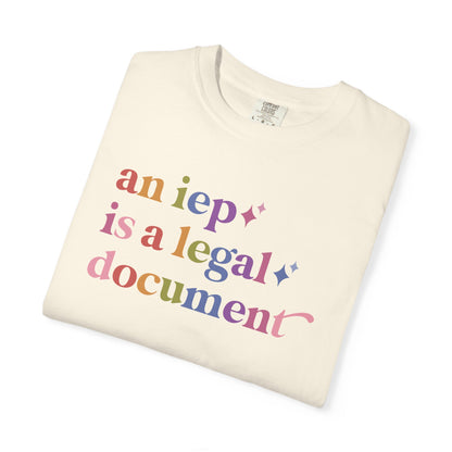 An Iep is a Legal Document Care & Resist rainbow Comfort Colors tee
