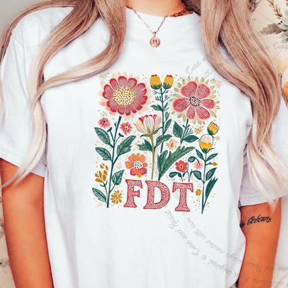 FDT Floral Care & Resist progressive t-shirt in White