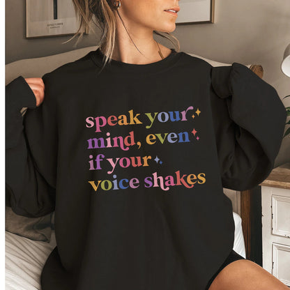 Speak Your Mind Care & Resist Gildan crewneck sweatshirt in Black