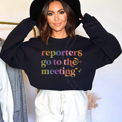 Reporters Go to the Meeting Care & Resist Gildan crewneck sweatshirt in Black