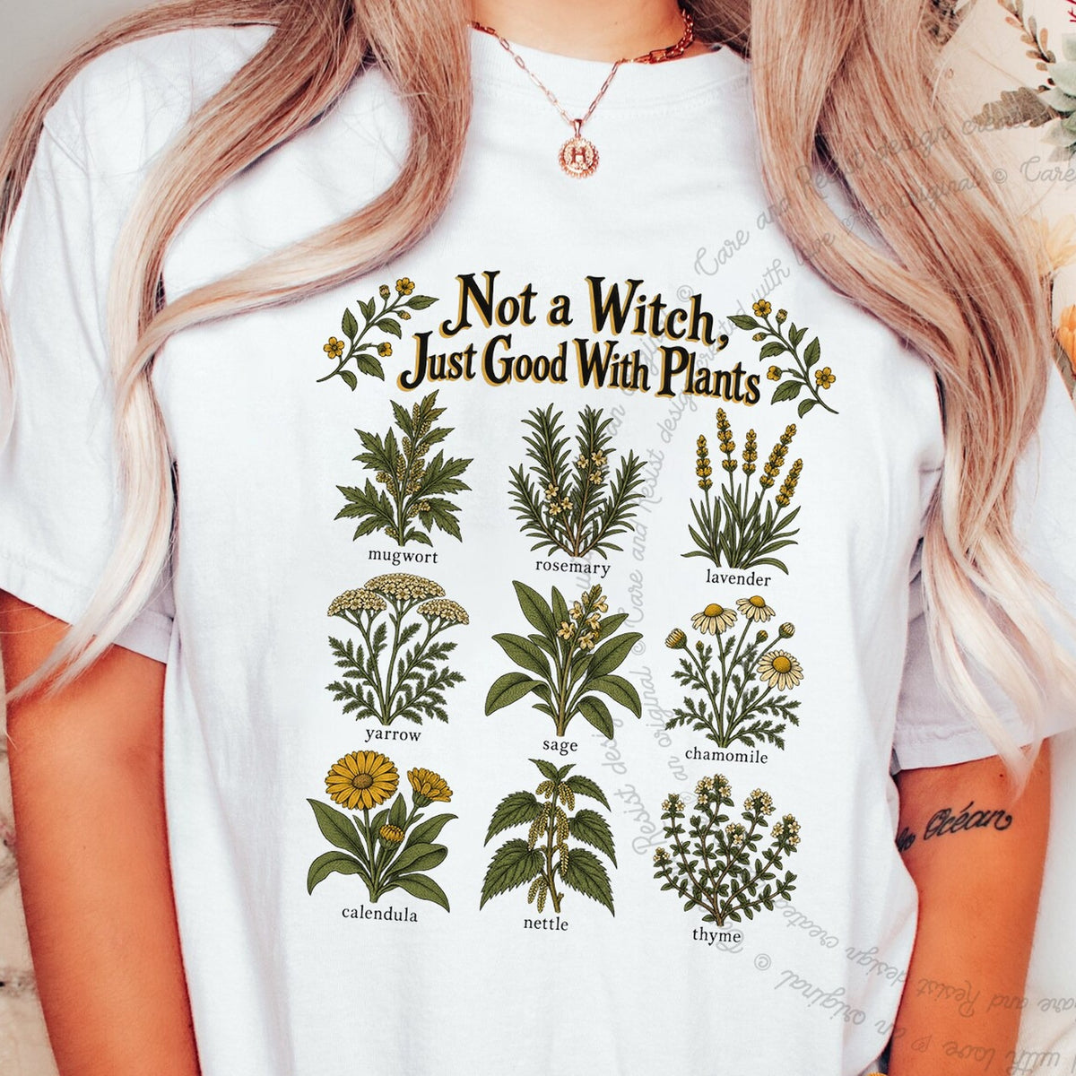 Not a Witch Just Good With Plants Care & Resist progressive t-shirt in White