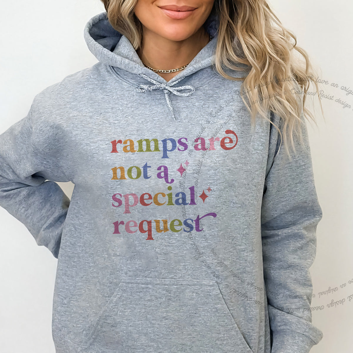 Ramps are not a Special Request Care & Resist Gildan hoodie in Sport Grey