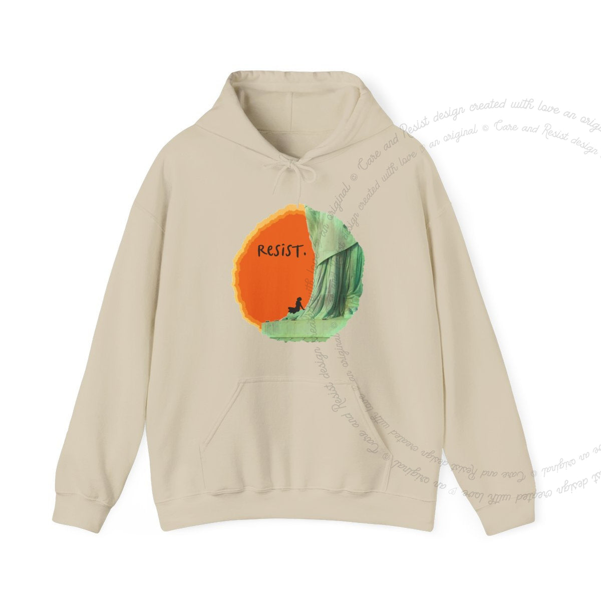 Resist Care & Resist Gildan hoodie in Sand