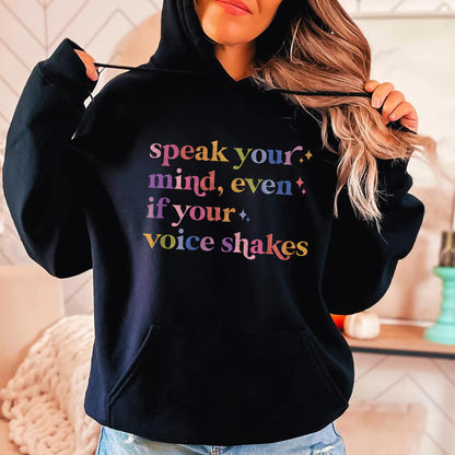 Speak Your Mind Care & Resist Gildan hoodie in Black