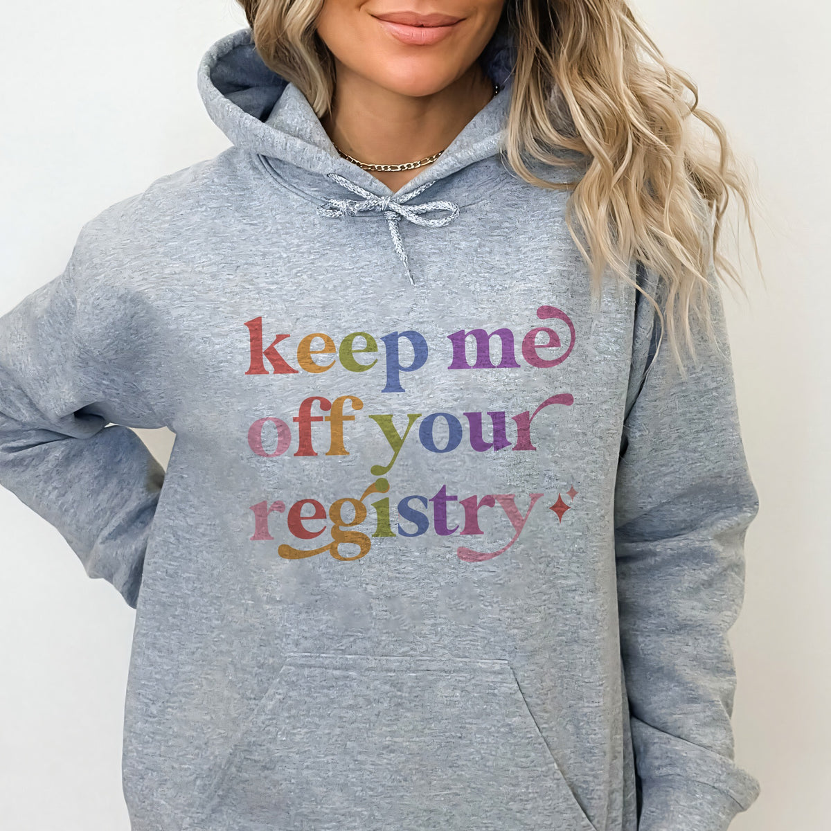 Keep Me Off Your Registry Care & Resist Gildan hoodie in Sport Grey