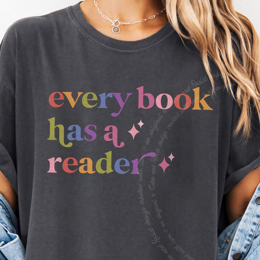 Every Book Has a Reader Care & Resist progressive t-shirt in Graphite