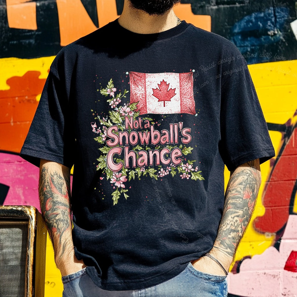 Not a Snowball's Chance Care & Resist progressive t-shirt in Black