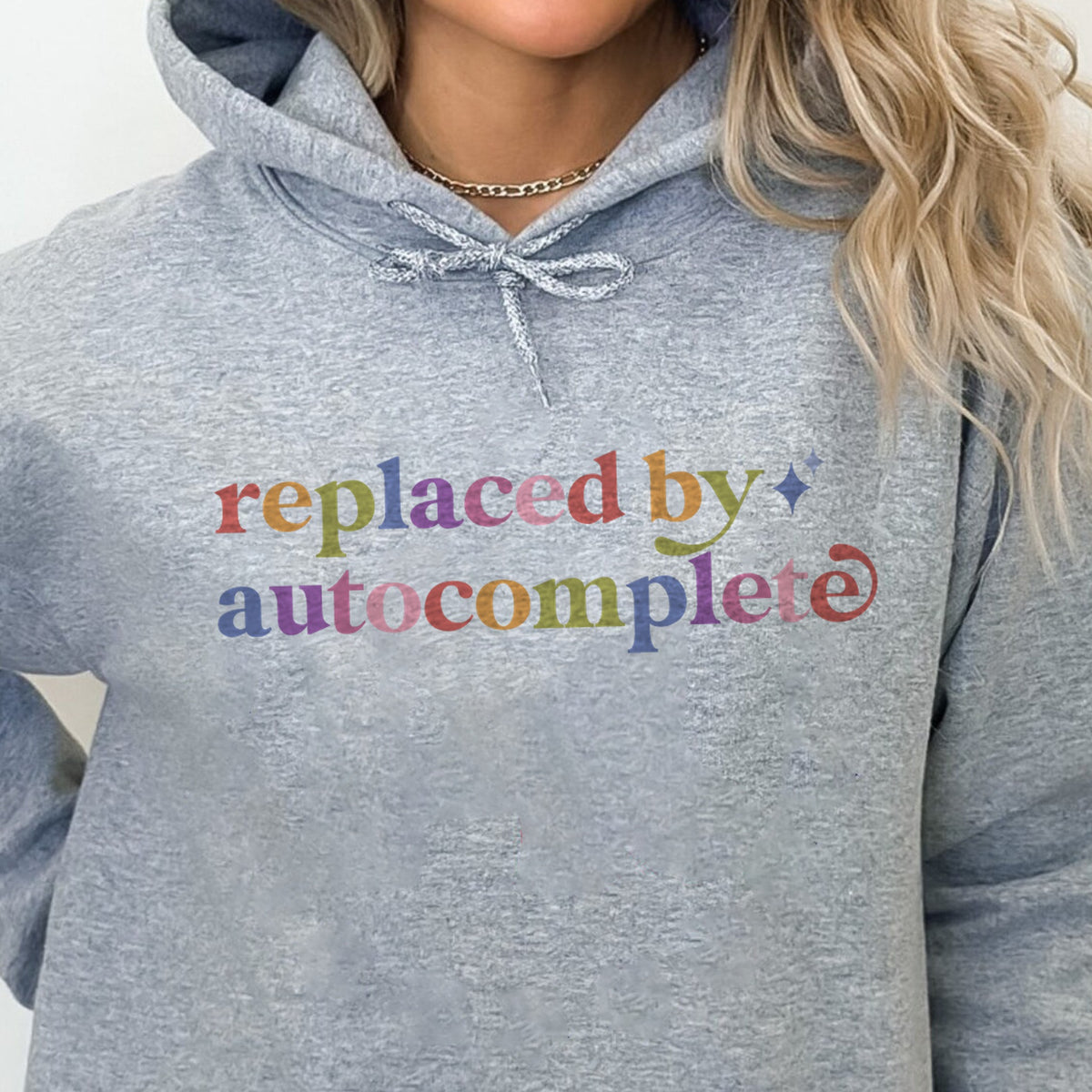 Replaced By Autocomplete Care & Resist Gildan hoodie in Sport Grey
