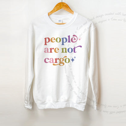 People are not Cargo Care & Resist Gildan crewneck sweatshirt in White