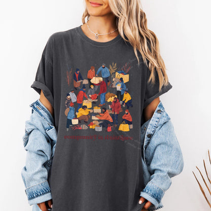 Community Is Resistance Harvest Care & Resist progressive t-shirt in Graphite
