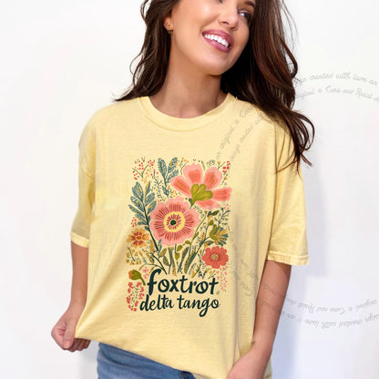 Foxtrot Delta Tango Care & Resist progressive t-shirt in Banana
