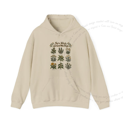 Not a Witch Just Good With Plants Care & Resist Gildan hoodie in Sand