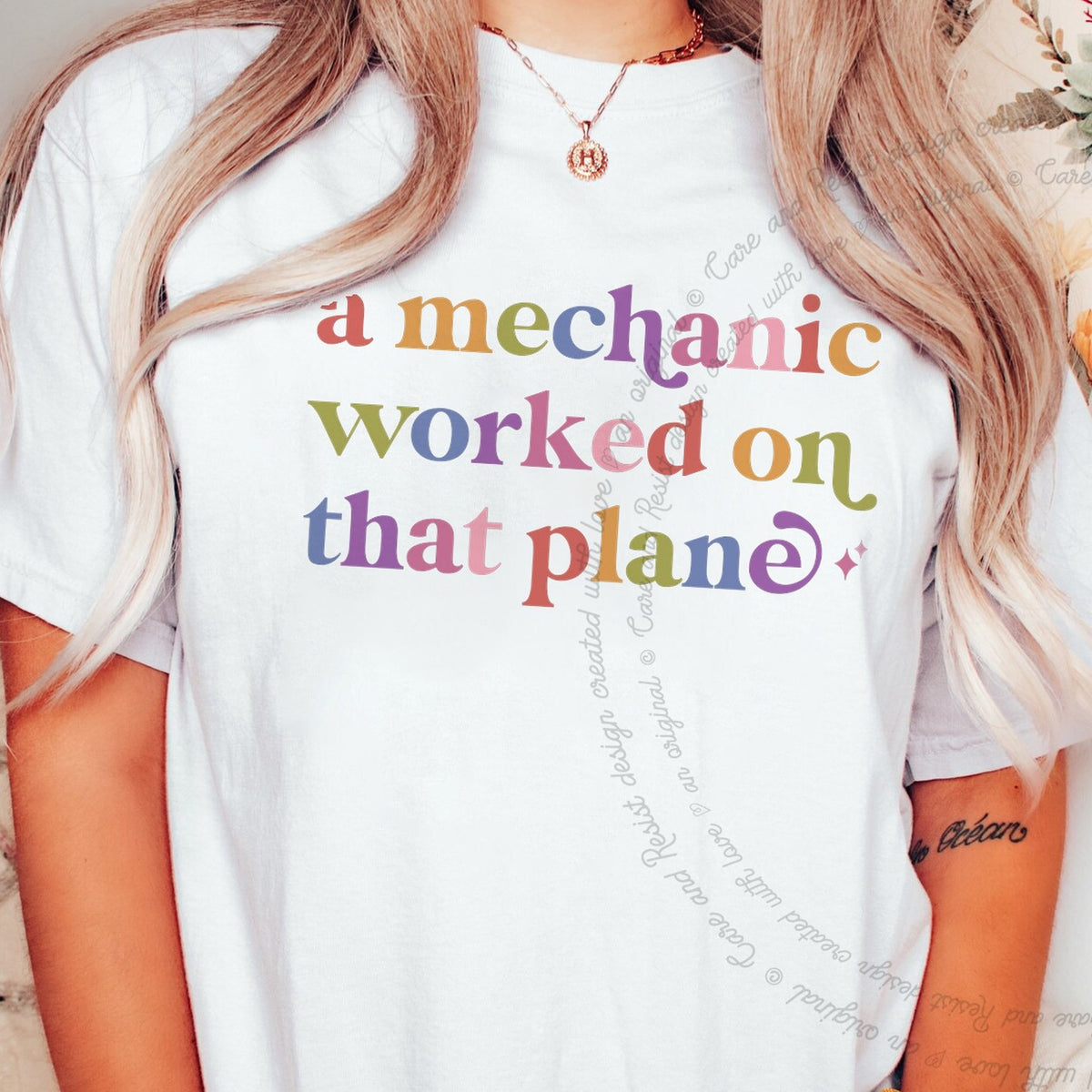 A Mechanic Worked on That Plane Care & Resist progressive t-shirt in White