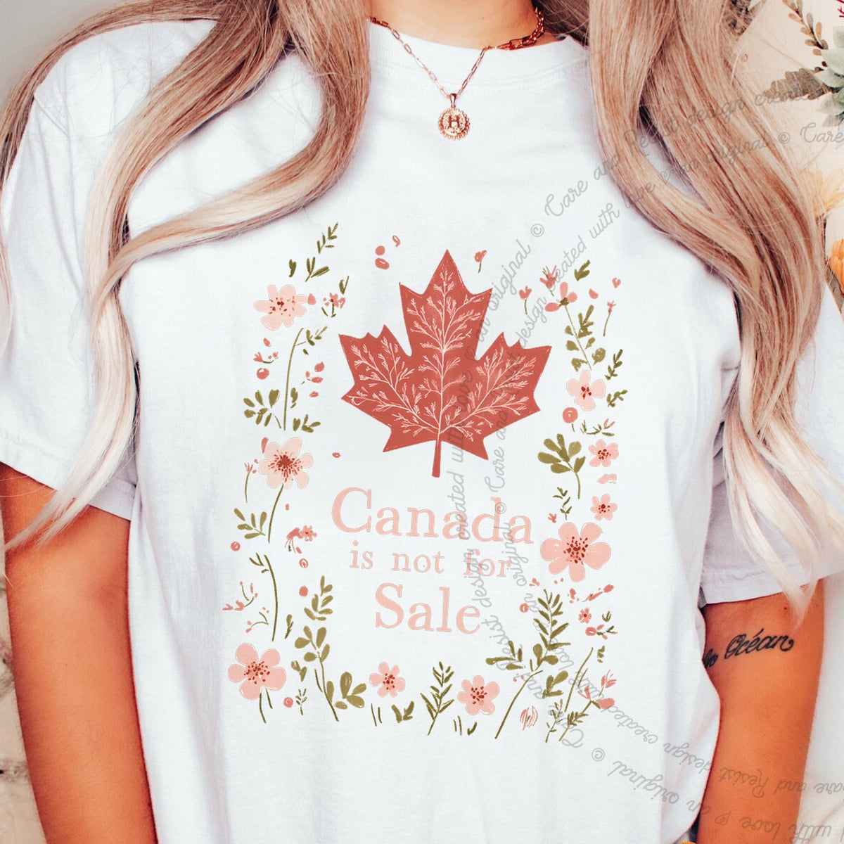 Canada Is Not for Sale Care & Resist progressive t-shirt in White
