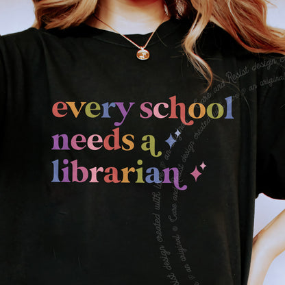 Every School Needs a Librarian Care & Resist progressive t-shirt in Black
