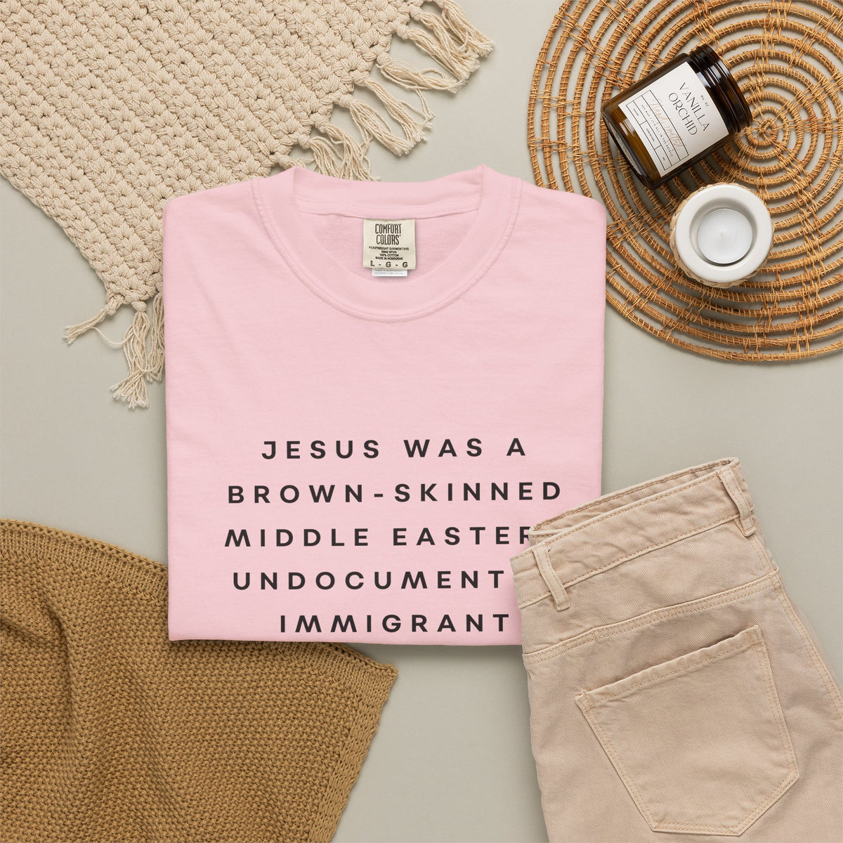 Jesus Was a Brown-skinned Middle Eastern Undocumented Immigrant Comfort Colors Unisex T-Shirt
