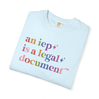 An Iep is a Legal Document Care & Resist rainbow Comfort Colors tee