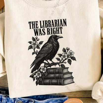 The Librarian Was Right Raven Care & Resist Gildan crewneck sweatshirt in Sand
