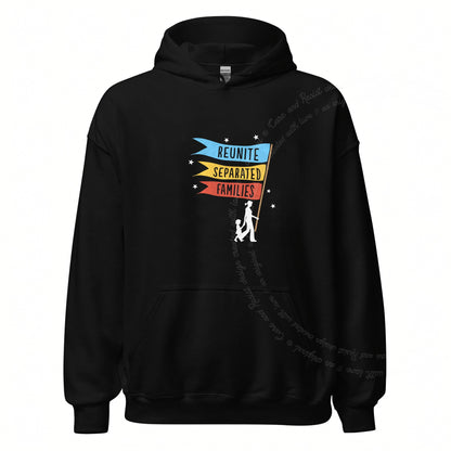 Reunite Separated Families Flags Care & Resist Gildan hoodie in Black