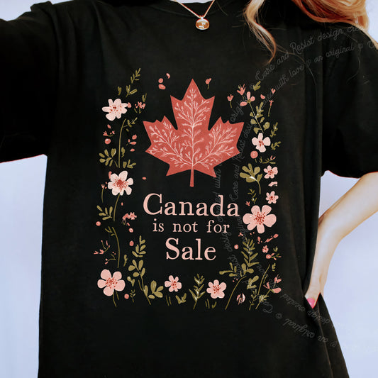 Canada Is Not for Sale Care & Resist progressive t-shirt in Black