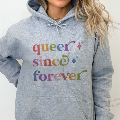 Queer Since Forever Care & Resist Gildan hoodie in Sport Grey