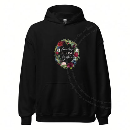 Families Belong Together Wreath Care & Resist Gildan hoodie in Black