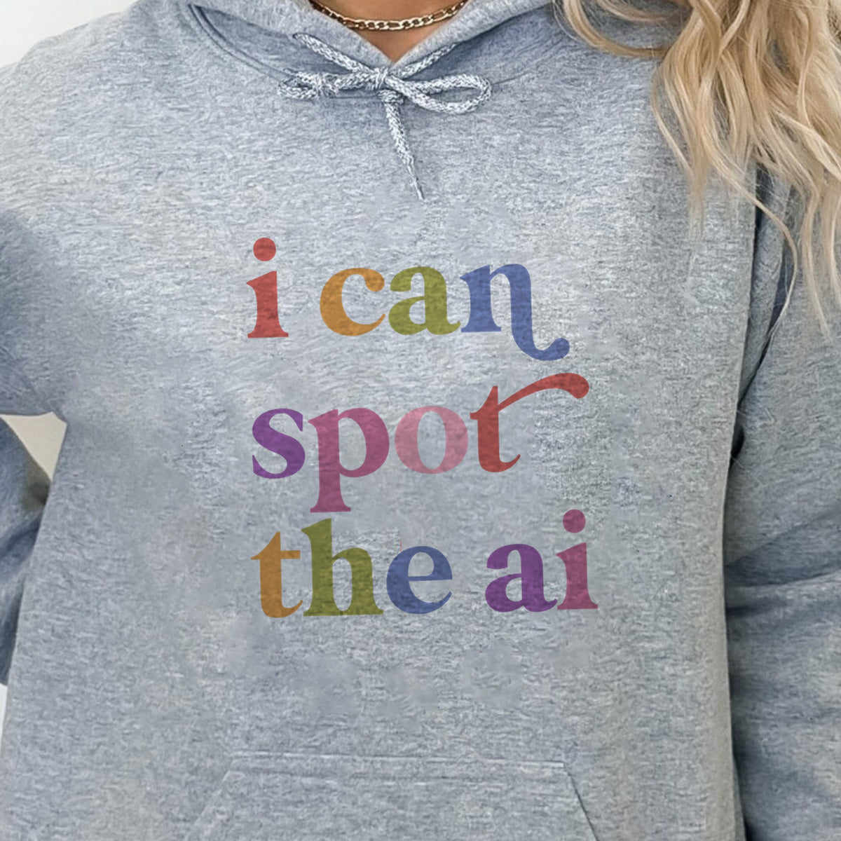 I Can Spot the Ai Care & Resist Gildan hoodie in Sport Grey