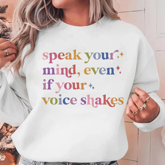 Speak Your Mind Care & Resist Gildan crewneck sweatshirt in White