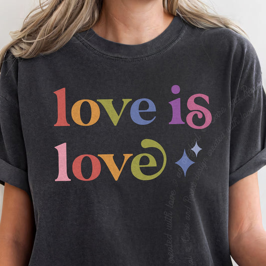 Love is Love Care & Resist progressive t-shirt in Graphite