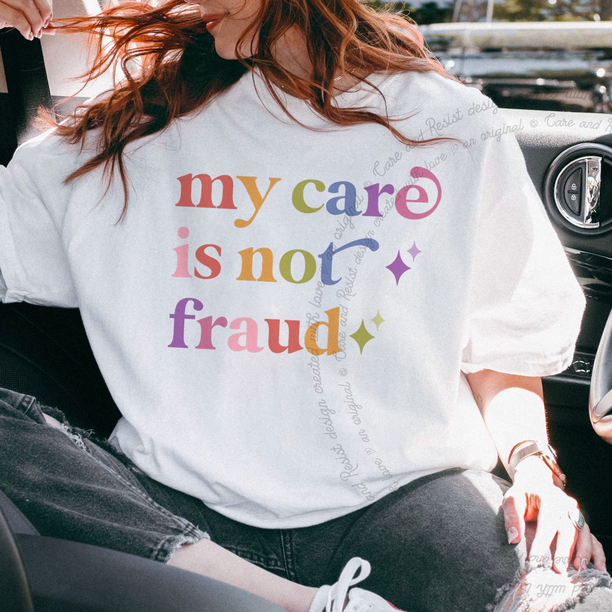 My Care is not Fraud Care & Resist tee in White