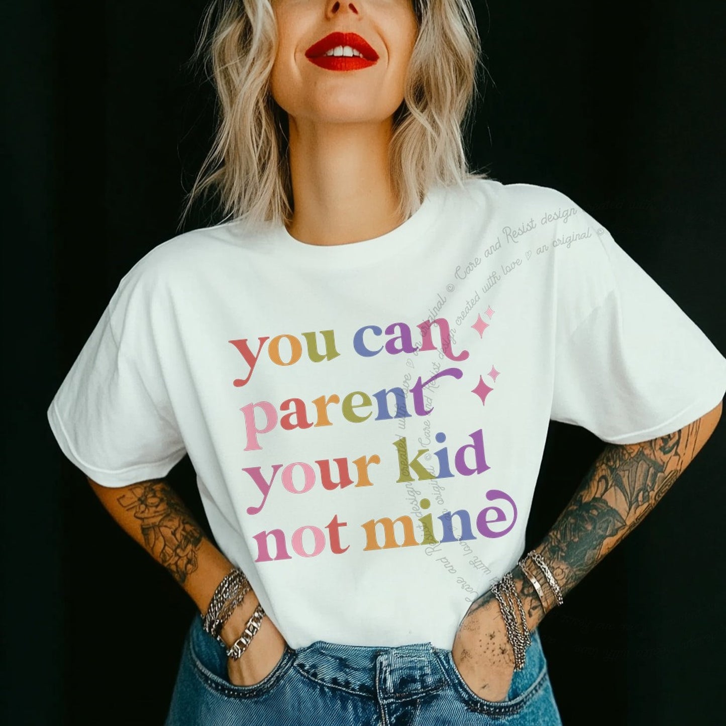 You Can Parent Your Kid not Mine Care & Resist rainbow tee