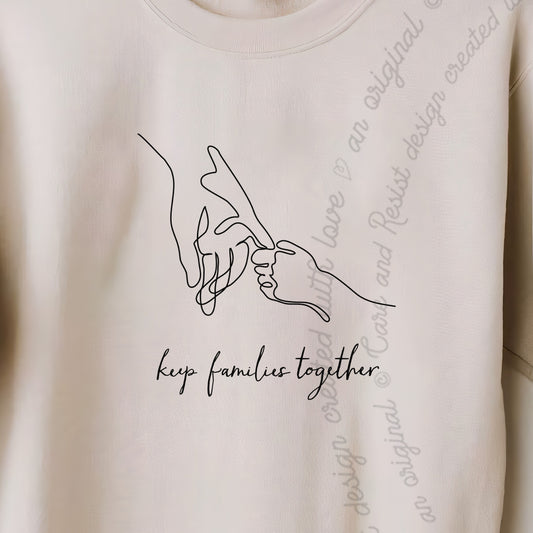 Keep Families Together Care & Resist Gildan crewneck sweatshirt in Sand