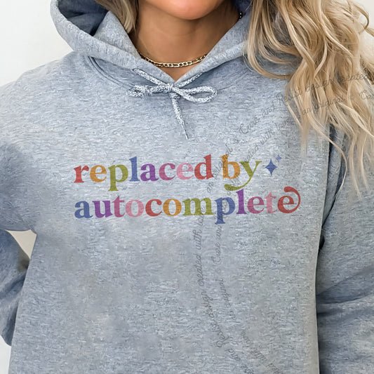 Replaced By Autocomplete Care & Resist Gildan hoodie in Sport Grey
