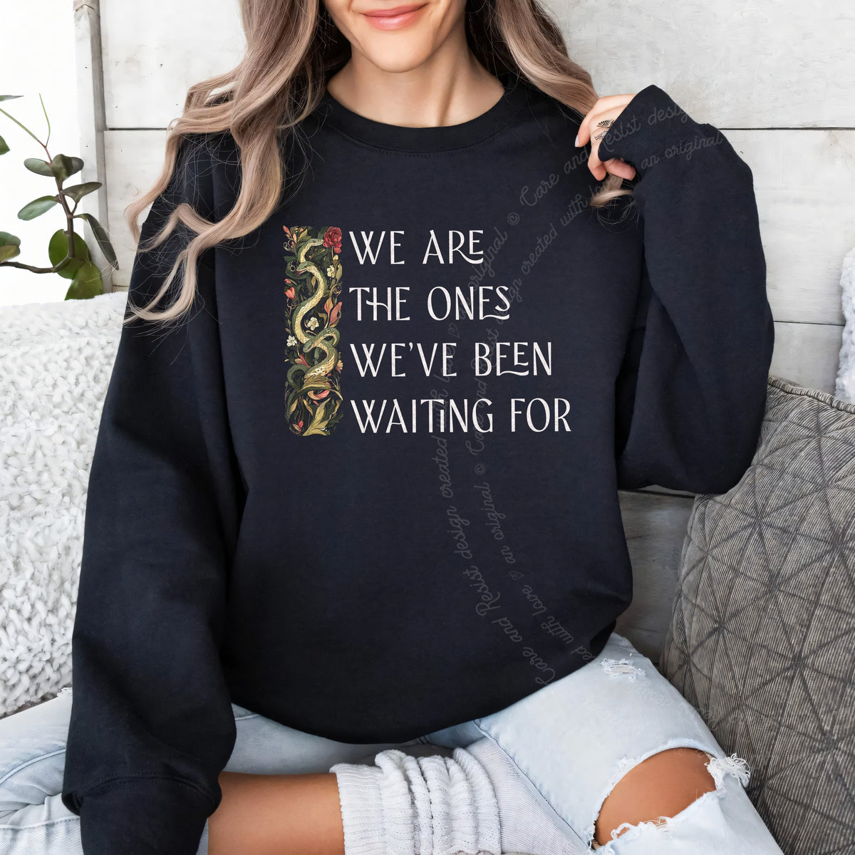 We Are the Ones We've Been Waiting For Care & Resist Gildan crewneck sweatshirt in Black