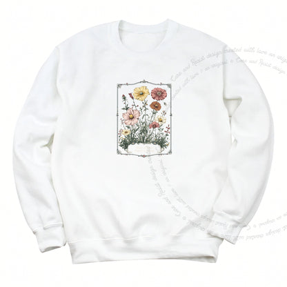 Elect a Clown Expect a Circus Floral Care & Resist Gildan crewneck sweatshirt in White