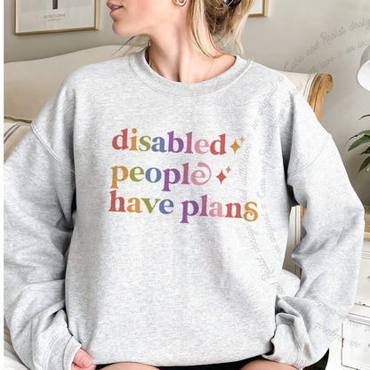 Disabled People Have Plans Care & Resist Gildan crewneck sweatshirt in Sport Grey