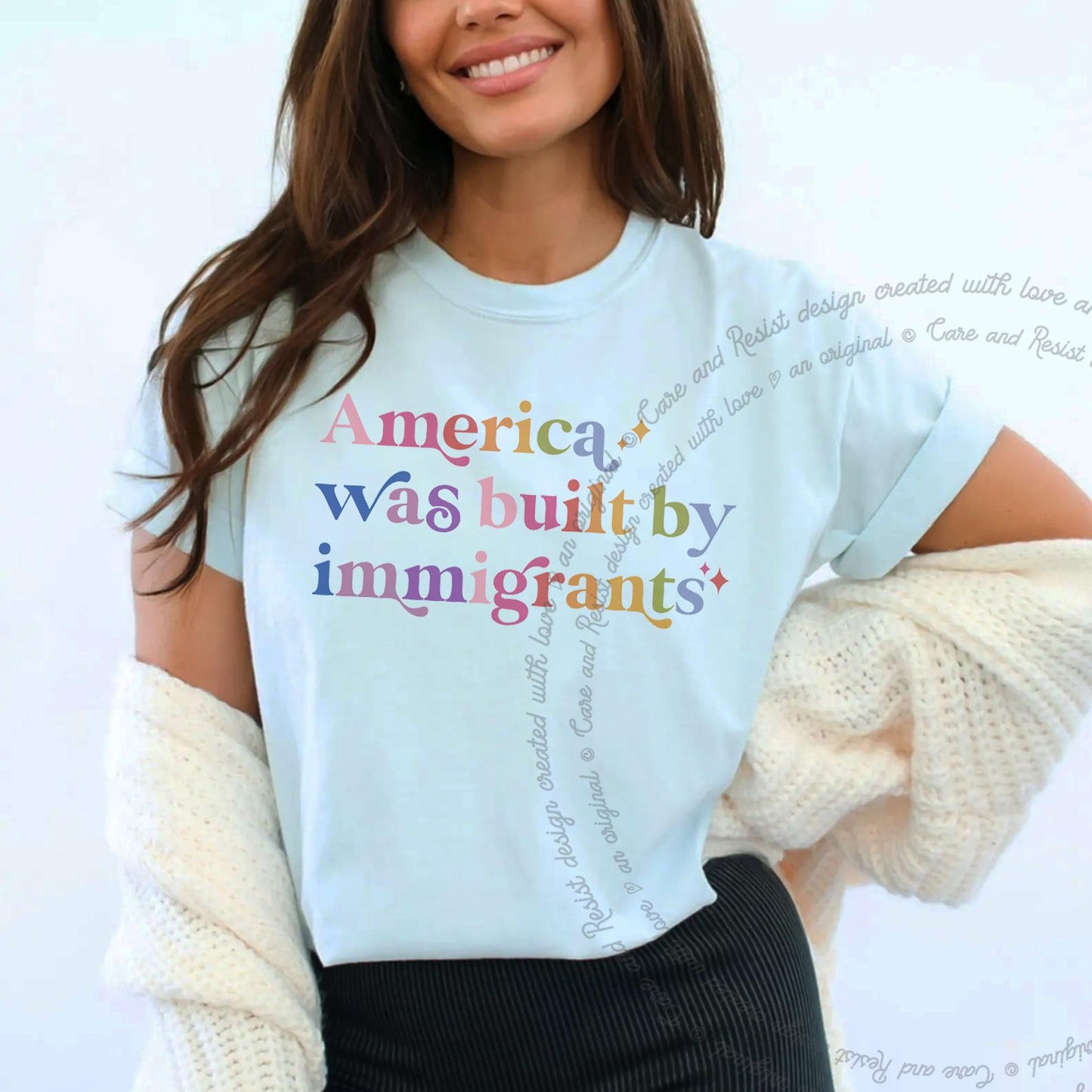 America Was Built By Immigrants Comfort Colors T-Shirt