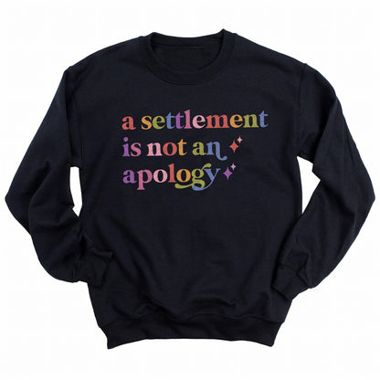 A Settlement is not an Apology Care & Resist Gildan crewneck sweatshirt in Black