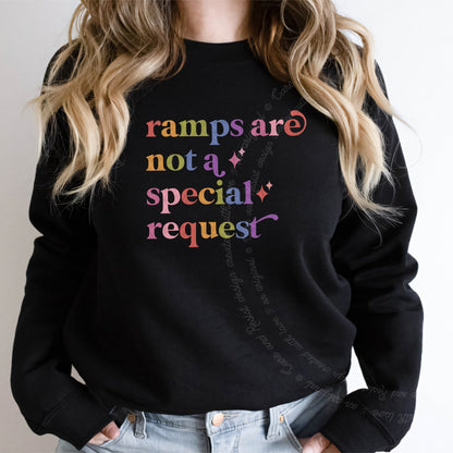 Ramps are not a Special Request Care & Resist Gildan crewneck sweatshirt in Black