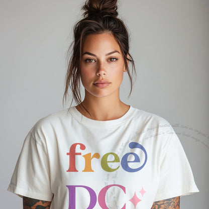 Free DC Care & Resist rainbow tee