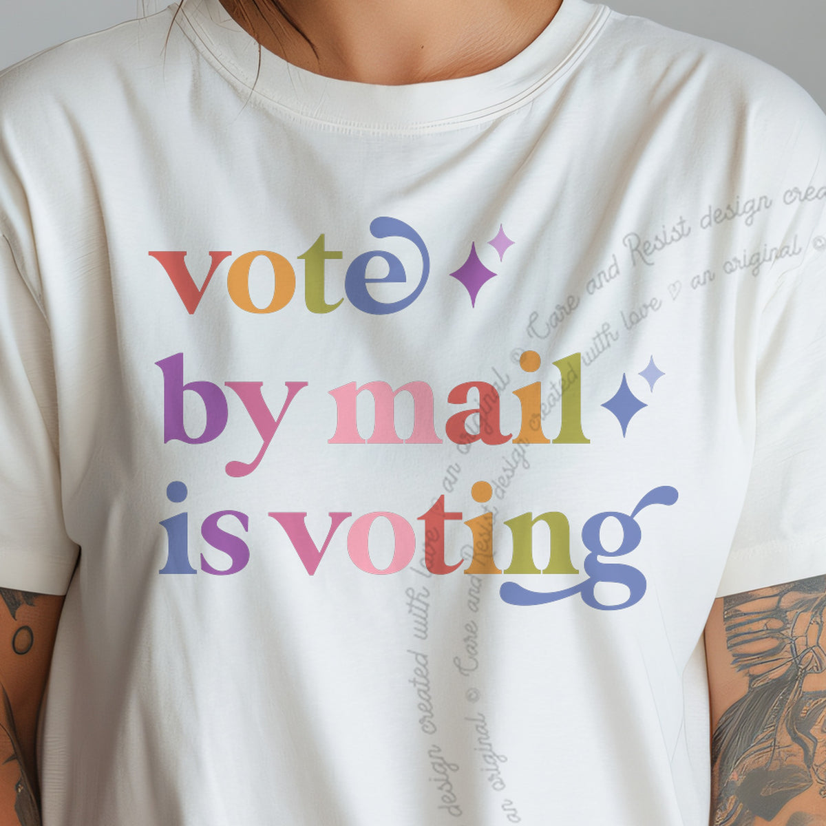 Vote By Mail is Voting Care & Resist progressive t-shirt in Ivory