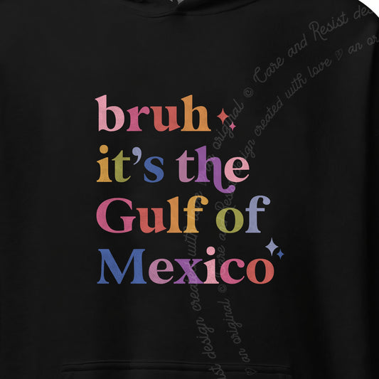 Bruh It's the Gulf of Mexico Care & Resist Gildan hoodie in Black