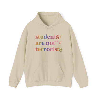 Students are not Terrorists Care & Resist Gildan hoodie in Sand