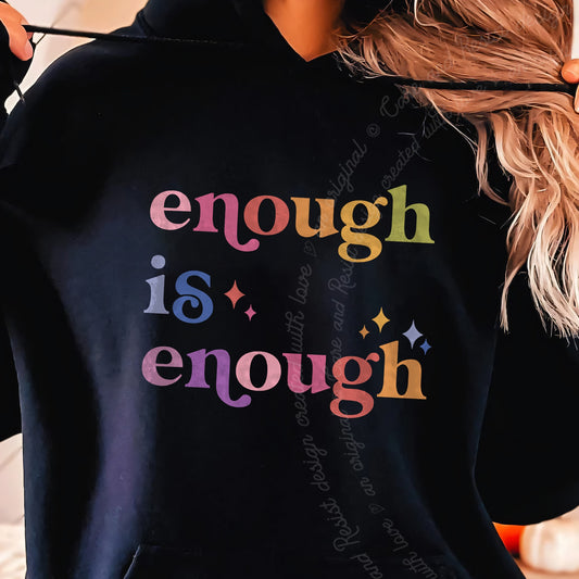 Enough Is Enough Care & Resist Gildan hoodie in Black