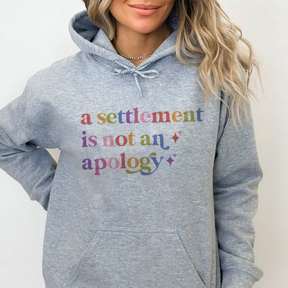 A Settlement is not an Apology Care & Resist Gildan hoodie in Sport Grey