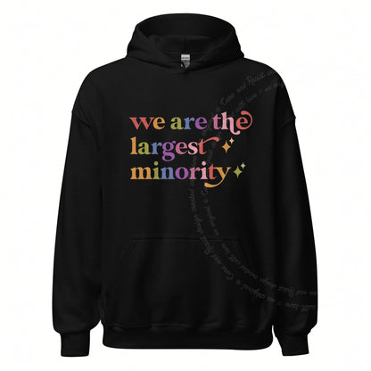 We are the Largest Minority Care & Resist Gildan hoodie in Black