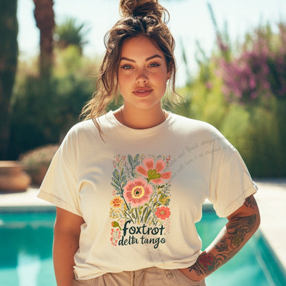 Foxtrot Delta Tango Care & Resist progressive t-shirt in Ivory