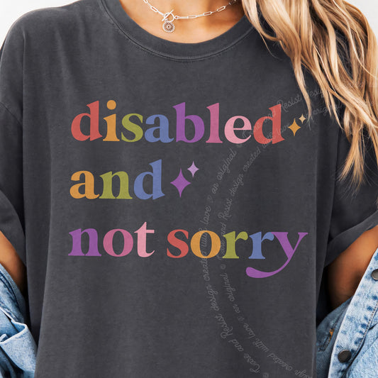 Disabled and not Sorry Care & Resist progressive t-shirt in Graphite